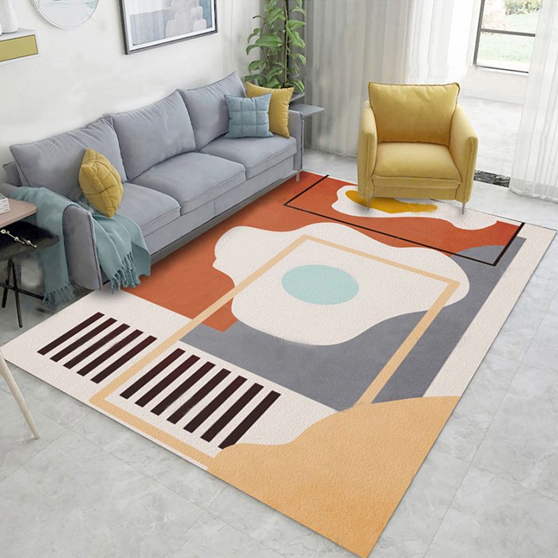 Alfombra de color naranja fresca alfombra de color naranja alfombra sin deslizamiento para sala de estar para sala de estar