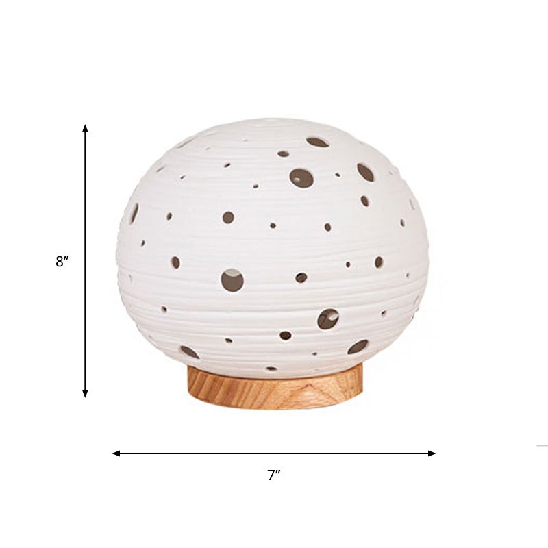 1 table de nuit de la tête de chambre à coucher lumière de bureau blanc contemporain avec nuance de céramique à balle laser