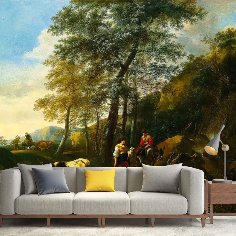 Waterproofing Oil Painting Wall Covering Personalized Size European Wall Mural for Living Room