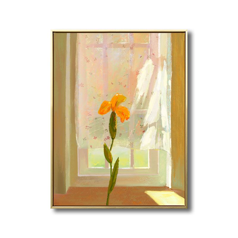 Flower and Window Wall Decor in Pastel Color Nordic Style Canvas for Living Room