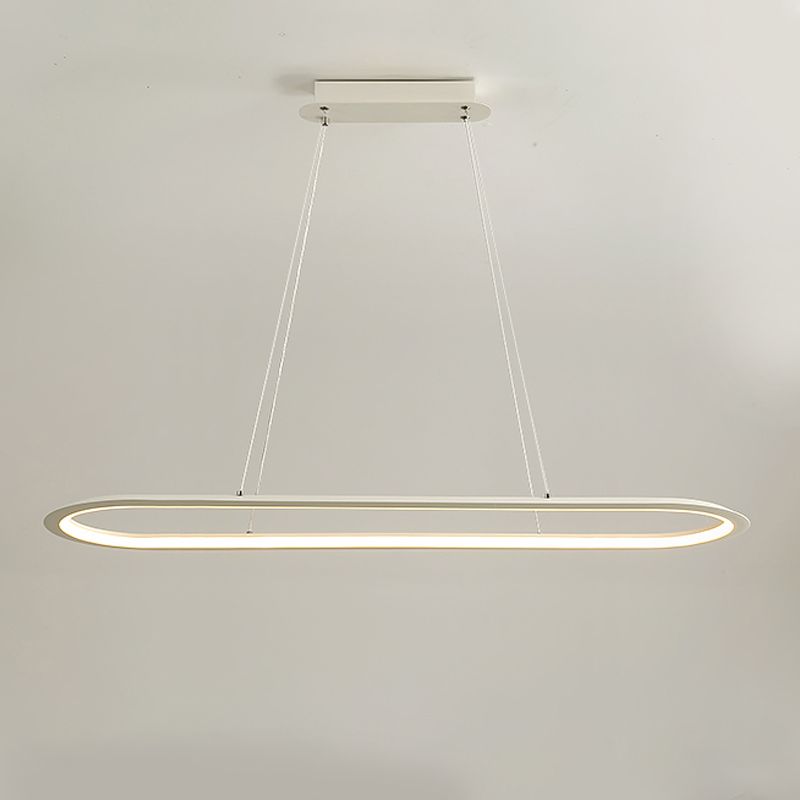 1 Light Oval Island Lights Contemporary Metal Island Lighting Ideas for Kitchen