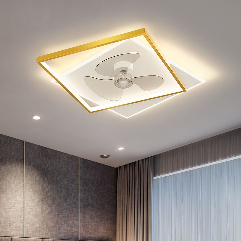 Éclair de ventilateur de plafond de style moderne Éclairage de ventilateur de plafond en métal pour chambre à coucher
