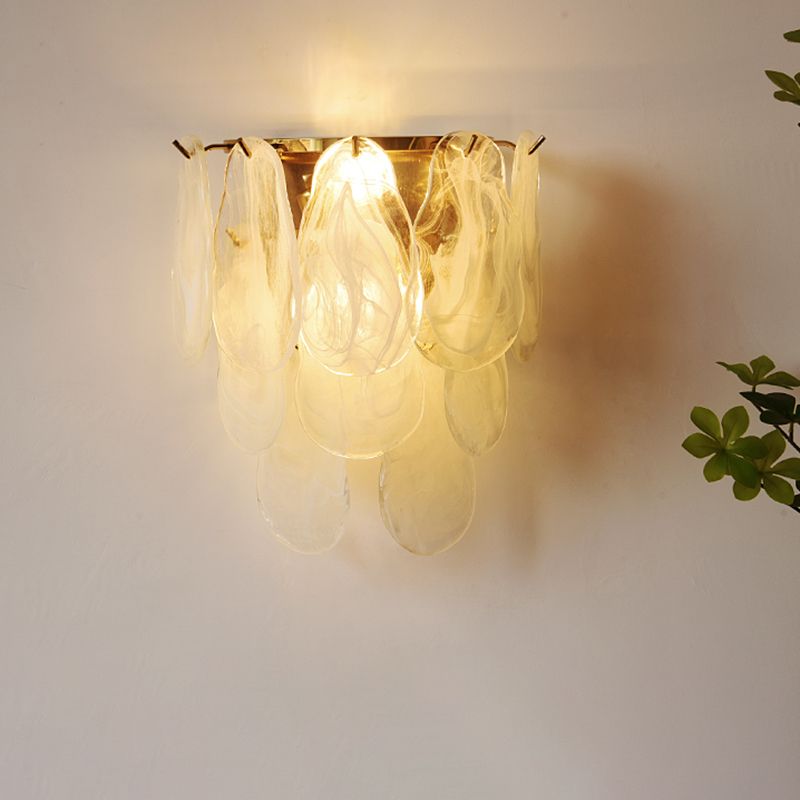 Wall Light Fixture Modern Style Glass Shaded Wall Mount Lighting