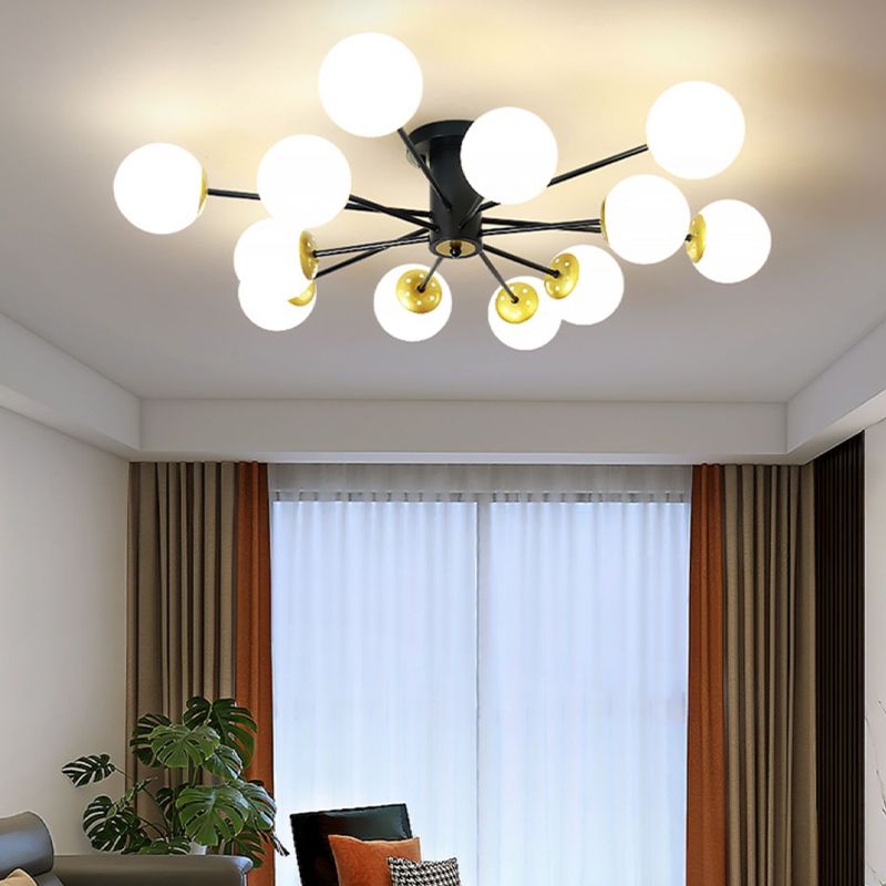 Nordic Style Iron Ceiling Light Ball Shape Shade Ceiling Lamp for Bedroom