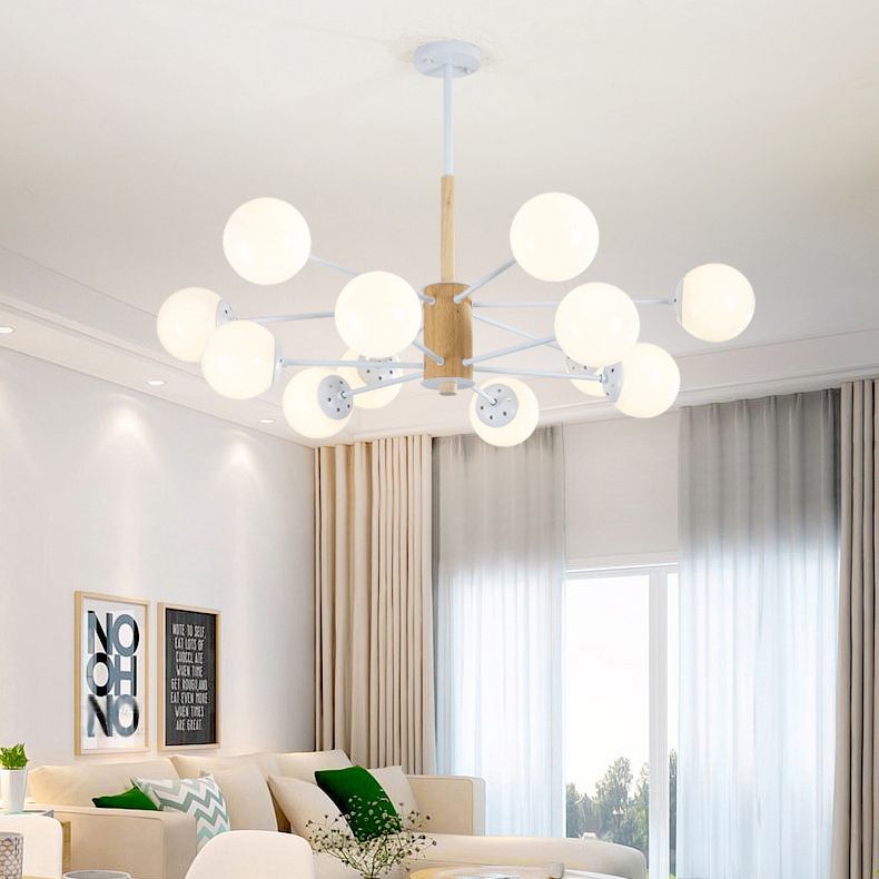 Lampada lampadina rotonda in vetro Stile minimalista 12 Lumo bianco Lampone a sospensione