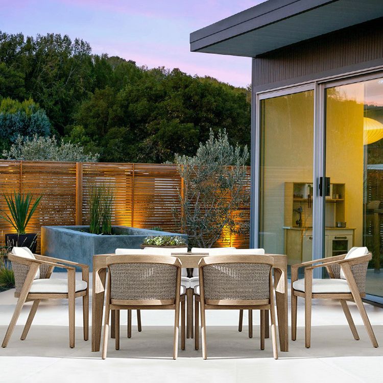 Solid Wood Wood Dining Set Rectangular 1/5/7/9 Pieces Dining Set