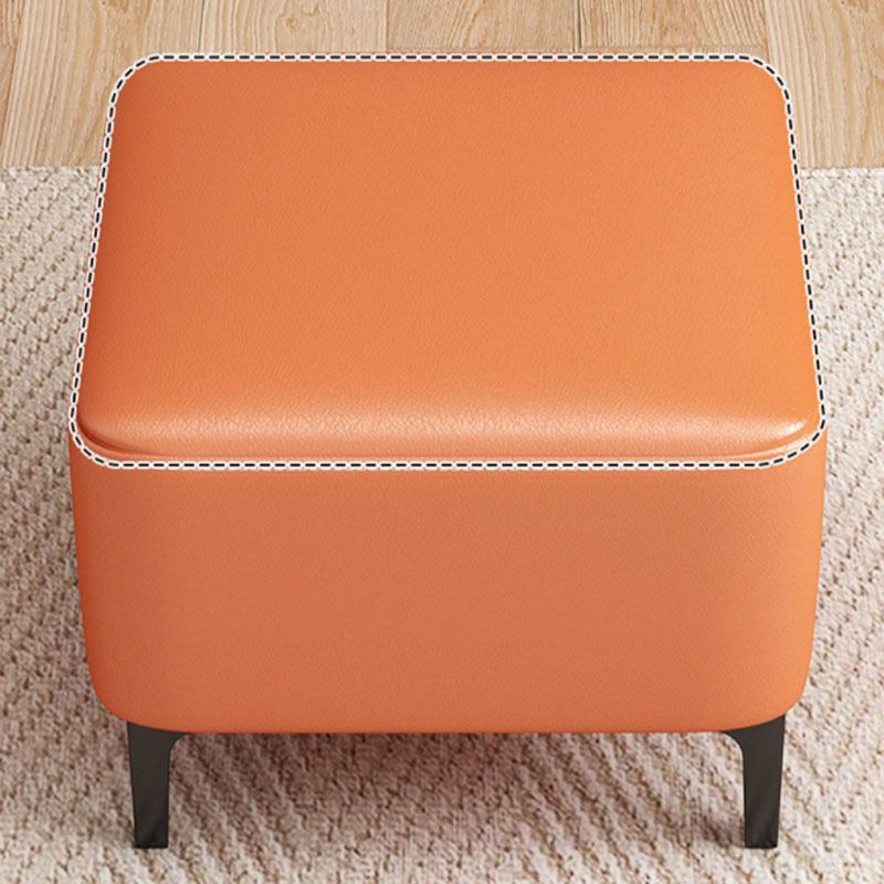 Water Resistant Modern Ottoman Whole Colored Faux Leather Square Ottoman