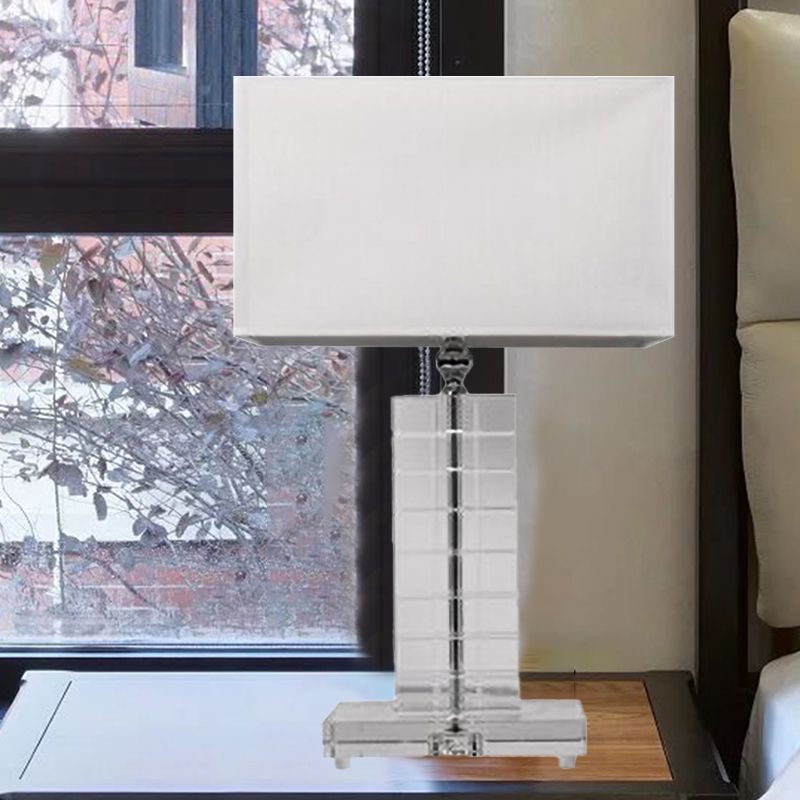 Moderniste Rectangulaire LECTURE LEILLE CRISTAL 1 CRISTAL 1 lampe de nuit en blanc en blanc