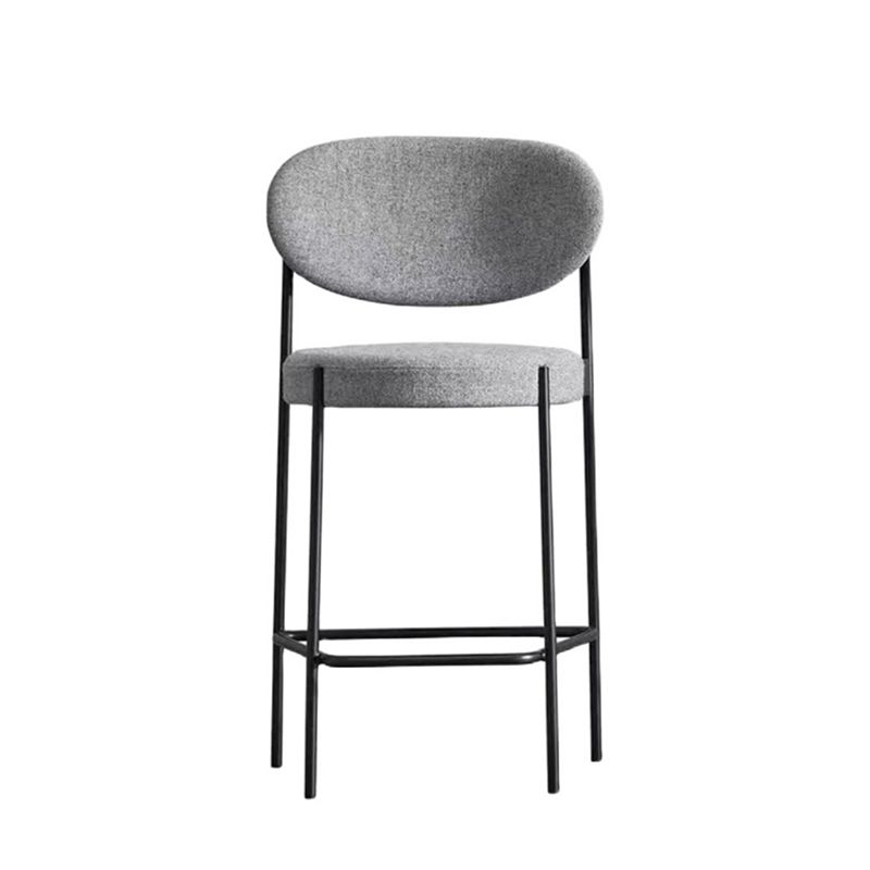 Low Back Upholstered Bar Stool Industrial Armless Barstool with Metal Legs
