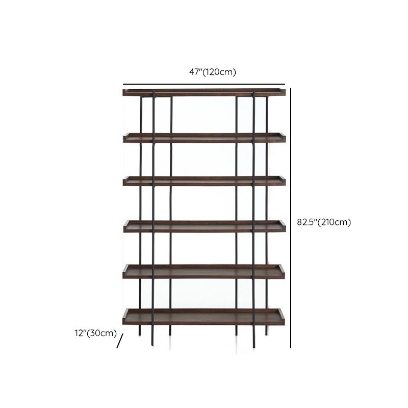 Wooden Standard Bookcase Industrial Open Back Bookshelf with Shelves