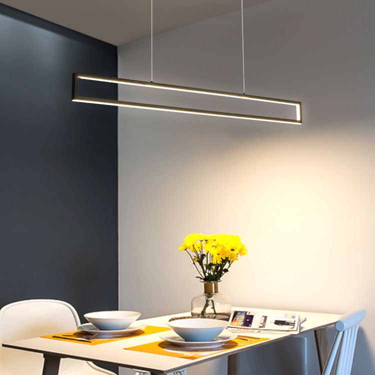 Rechthoek eiland kroonluchter licht modern metalen hangende kroonluchter