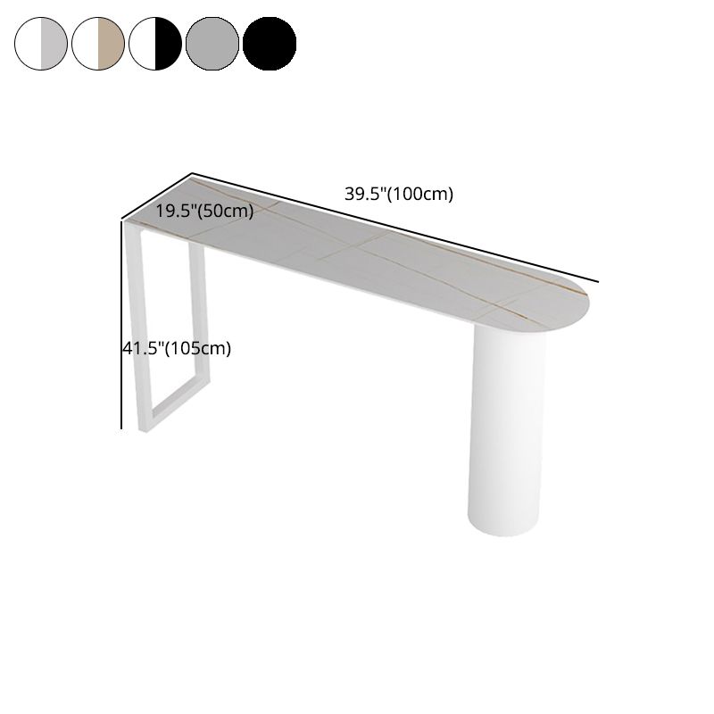 Stone Counter Table Iron Base 42-inch Height Contemporary Bar Table for Island