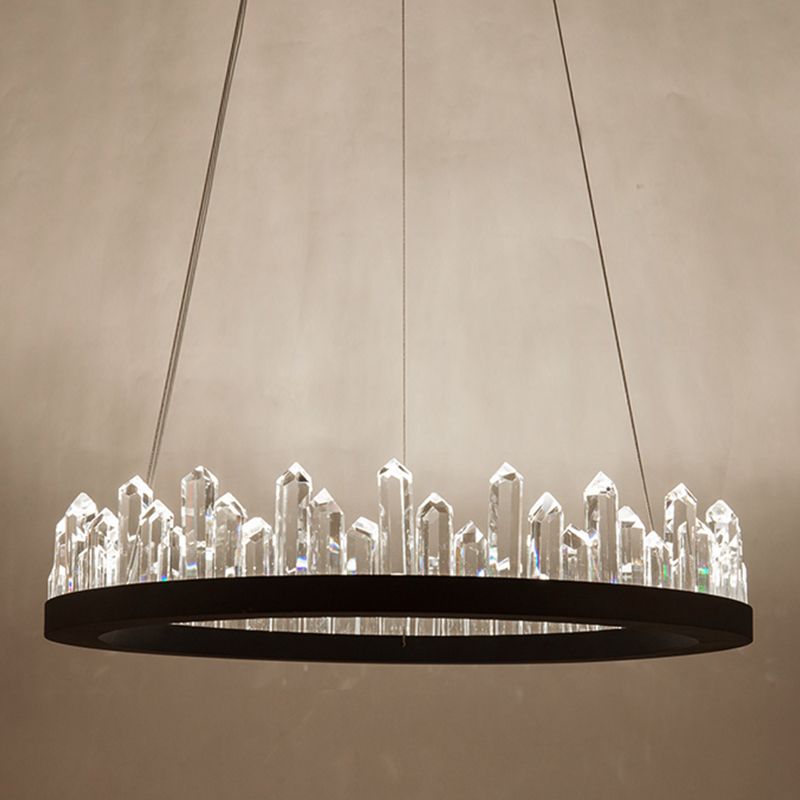 Nordic Geometric Chandelier Crystal Single Light LED Chandelier Pendant for Living Room