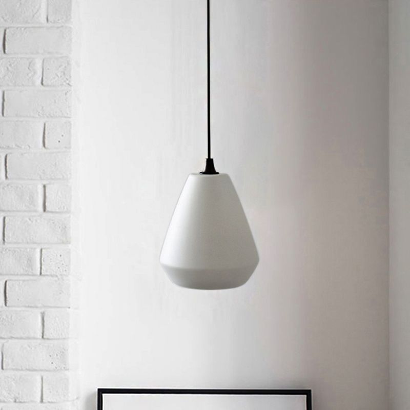 Diamond Suspension Pendant Modernist Cream/Amber/Smoke Glass 1 Light Hanging Lamp Fixture for Dining Room