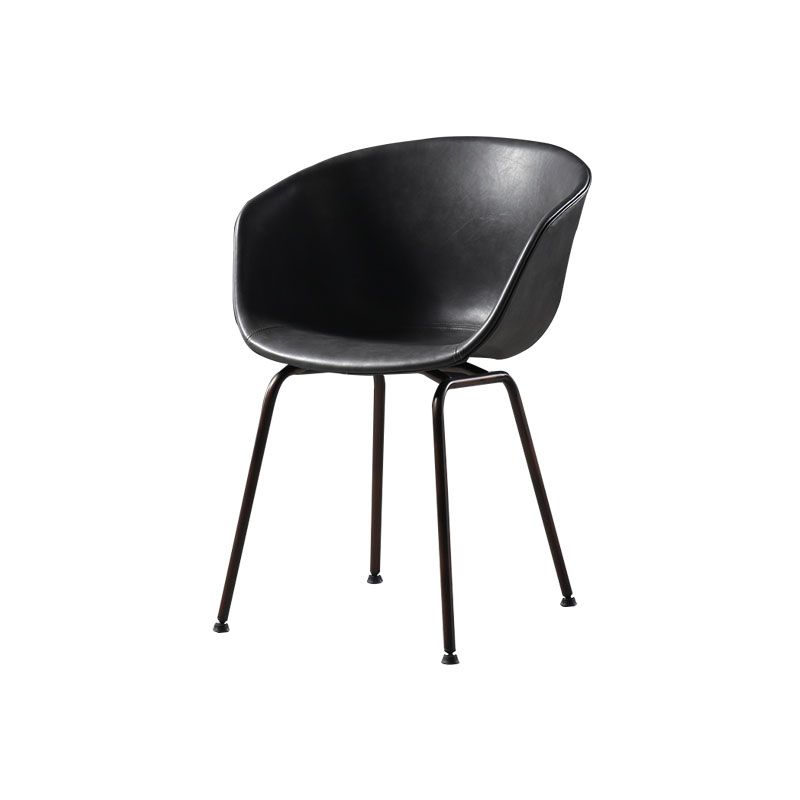 Sillas de comedor de cuero estilo moderno Sillas de comedor sin brazos con respaldo sólido
