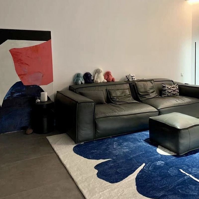 Modern Colorblock Rug Morandi Color Modern Area Rug Polyester Easy Care Carpet for Bedroom