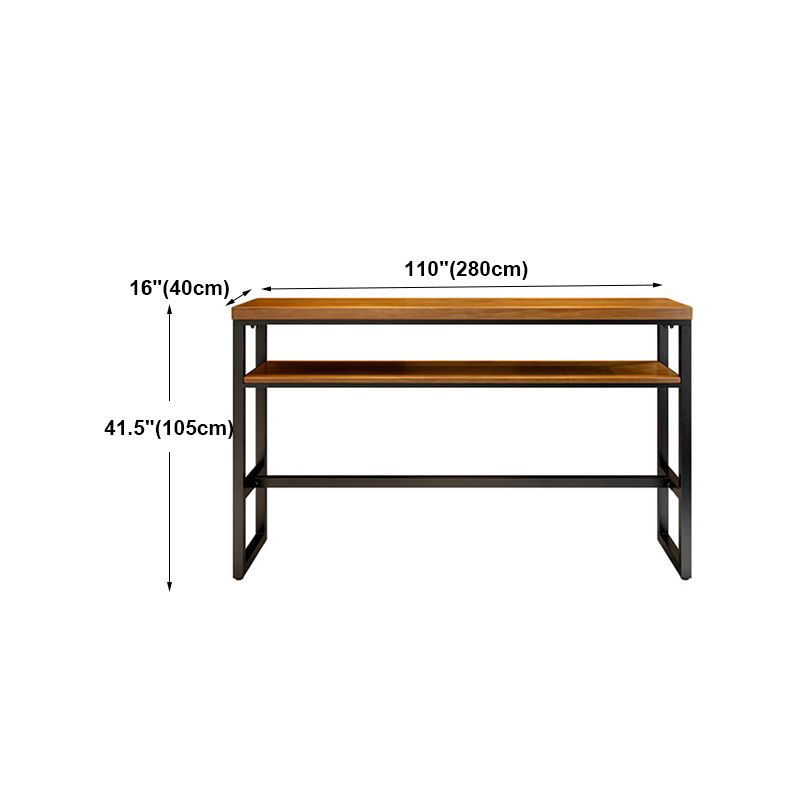 Tavolo da pranzo moderno rettangolo barre da pranzo in legno tavolo da barra con scaffali