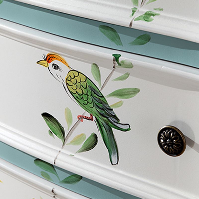 18.72-inch Width Traditional Storage Chest Solid Wood Dresser with 6 Drawers