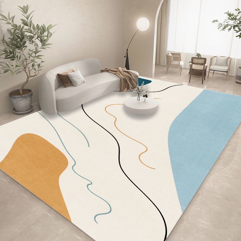 Tapis de bloc de couleur tapis intérieur tapis de géométrie nordique