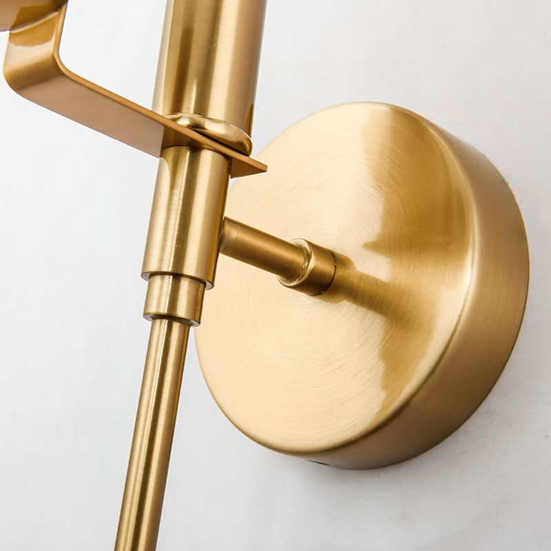 Modern Metal Wall Light Gold Round Wall Sconce with Mica for Living Room