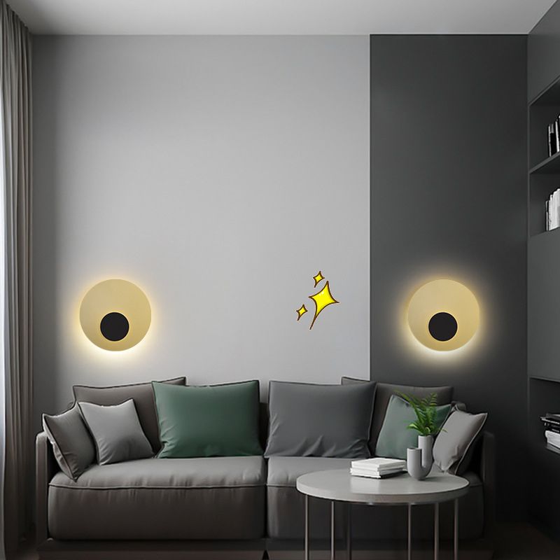 2-Light Round Wall Light Modern Metal Wall Lights for Living Room