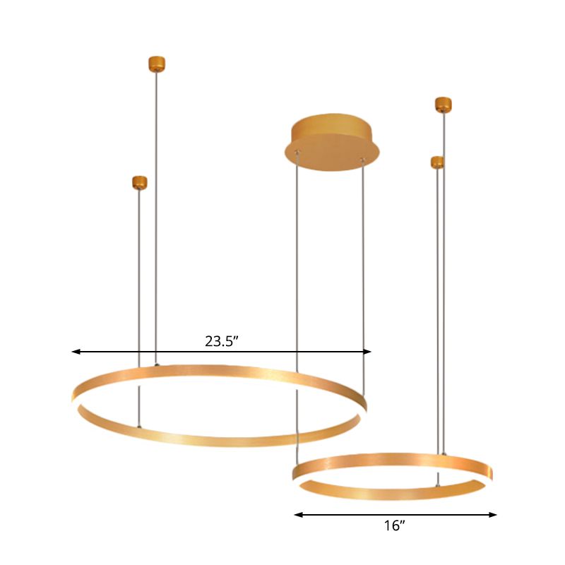 ANELLO GOLD REDENTE LAMONO MODERNO MODERNA 2/3/4 LUCI ACRILICA LED APPILE LIGUE IN LUCE BIANCA/CALDA