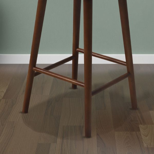 Contemporary Low Back Bar Stool Rubberwood Bar Stool for Indoor