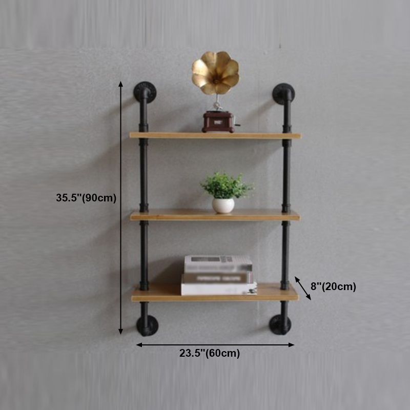 Wall Mounted Bookcase Industrial Metal Floating Shelf for Study Room
