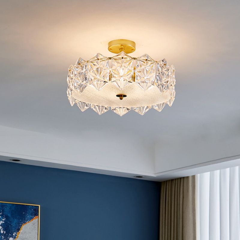 Contemporary Ceiling Light Glass Flush Mount Lighting Fixture for Bedroom