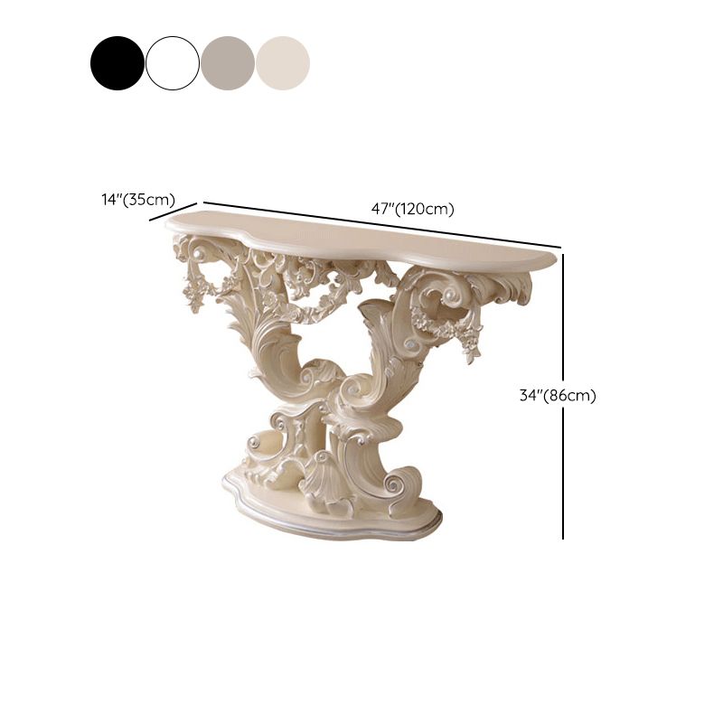 Free Form Shape Console Table Black/White/Gold Stone Console Sofa Table