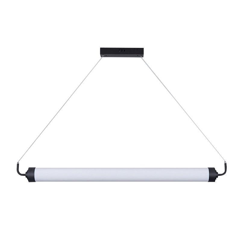 Simple Linear LED Island Lighting Fixture Modern Hanging Light for Dining Room