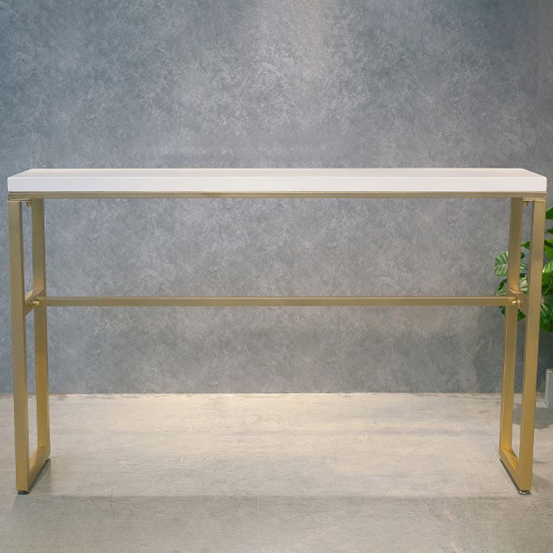 Modern Bar-height Table Solid Wood Top Bistro Pub Table with Gold Base