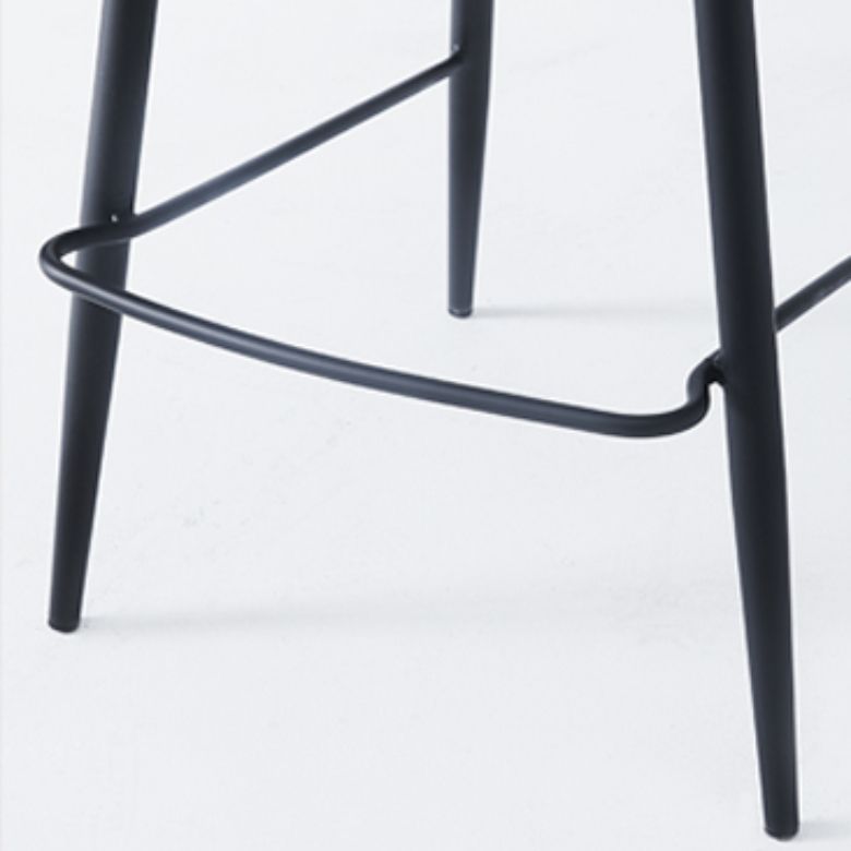 Faux Leather Armless Counter Stool Modern Style Low Back Bar Stool