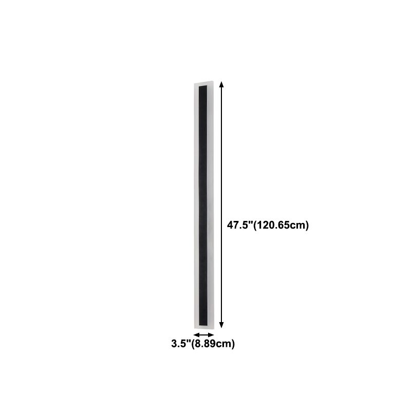 Metal Linear Shape Wall Light Modern 1 Light Wall Mounted Fixture in Black