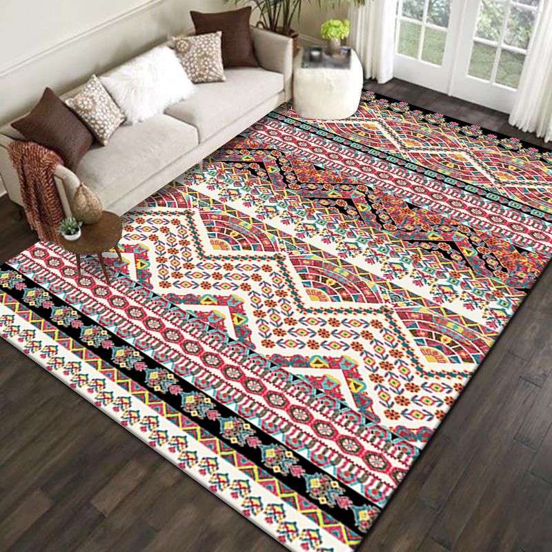 Bohemia Indoor Rug Polyester Graphic Rug Stain Resistant Rug for Living Room