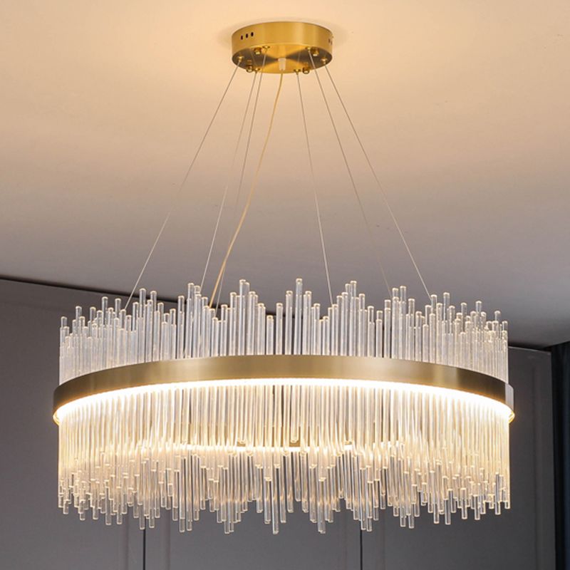Luz de colgante LED de cristal de lámpara de lámpara de estilo contemporáneo para sala de estar
