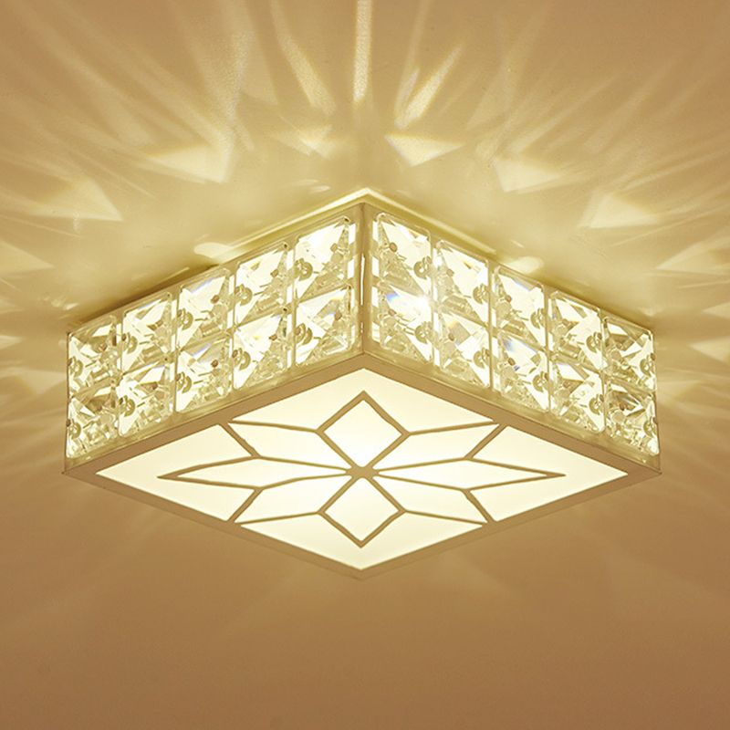 Geometric Ceiling Lamp Modern Iron 1 Light Flush Mount with Hole 2-3.5'' Dia for Aisle