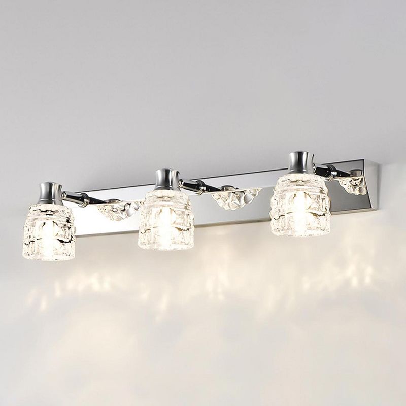 Multi Lights Geometric Vanity Wall Lights Modern Style Crystal Vanity Wall Sconce
