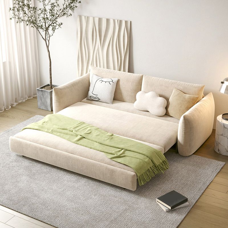 Scandinavian Pillow Back Sofa Bed with Square Arm for Apartment