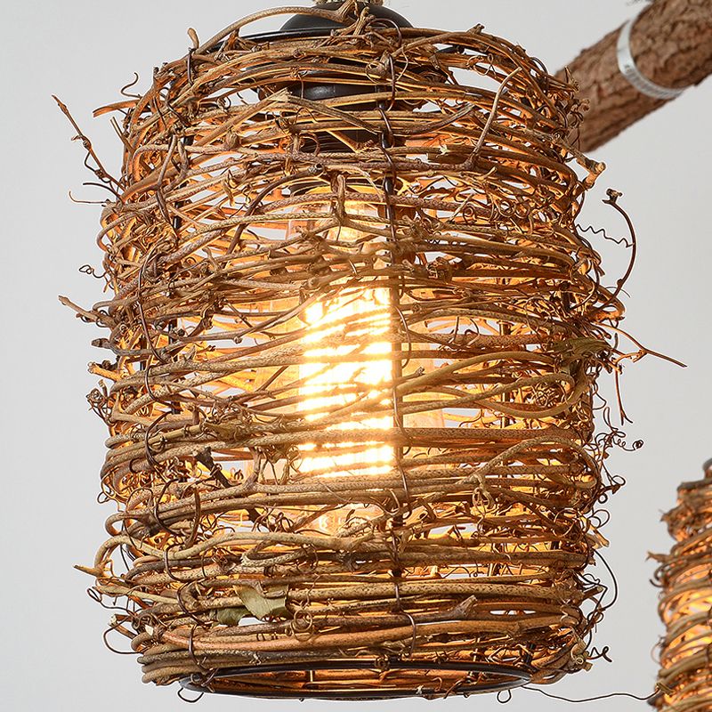 Industrial Style Cylinder Island Pendants Rope Pendant Lights for Dining Room