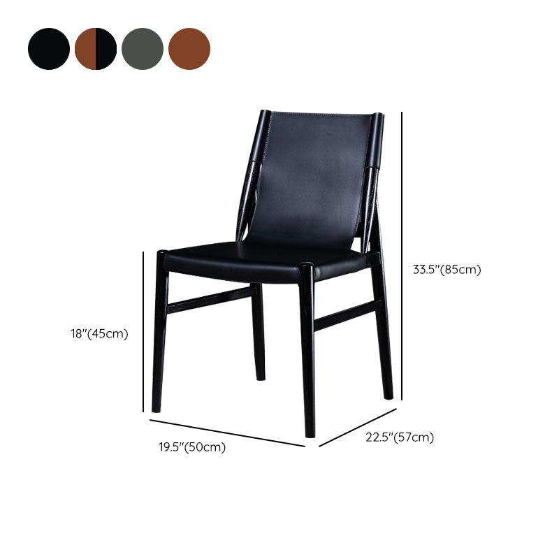Dining Room Industrial Side Chair Faux Leather Parsons Chair