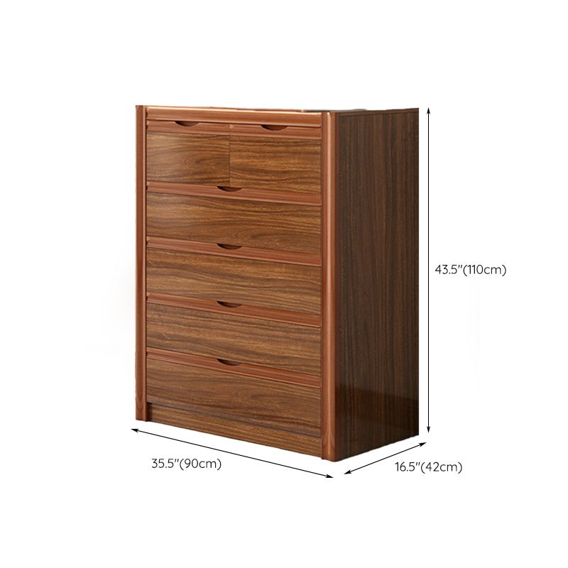 Contemporary Storage Chest Bedroom Chest in Brown with Drawers