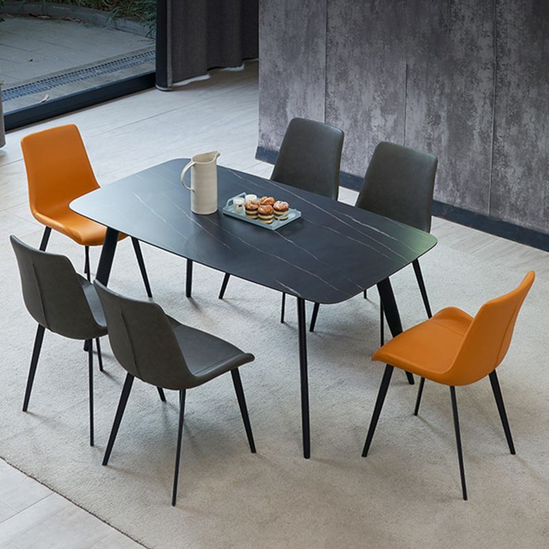 Sillas de comedor de metal contemporáneas que cenan sillas laterales sin brazos para la cocina