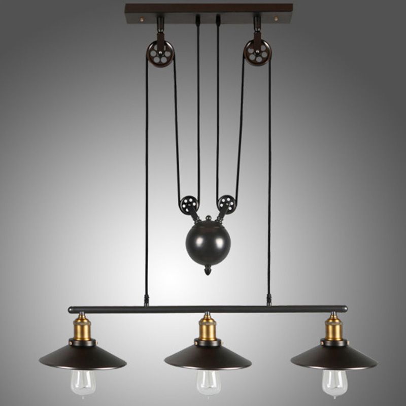 Cone Island Pendant Lights Retro Industrial Style Metal Island Pendant Lights for Restaurant