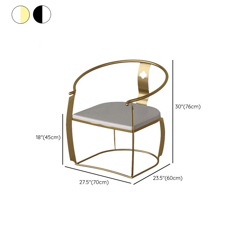 Modern Style Arm Chair Open Back Metal Dining Accent Chair for Home