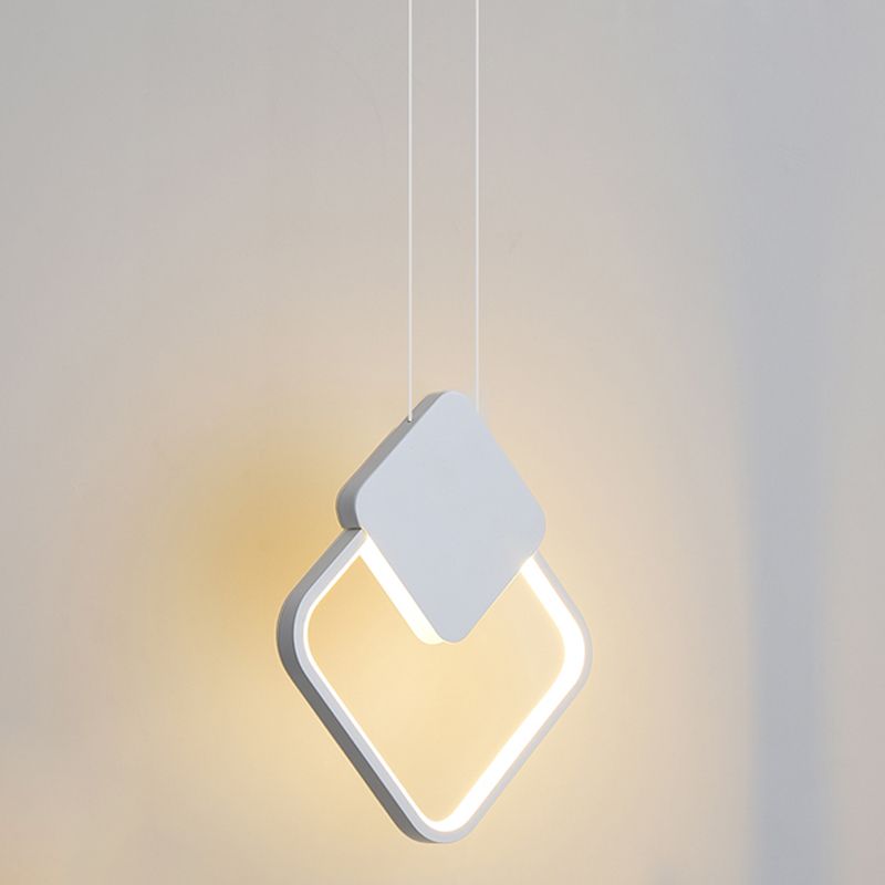 Minimalisme pendentif léger acrylique à 1 lumière LED vers le bas pour chambre à coucher
