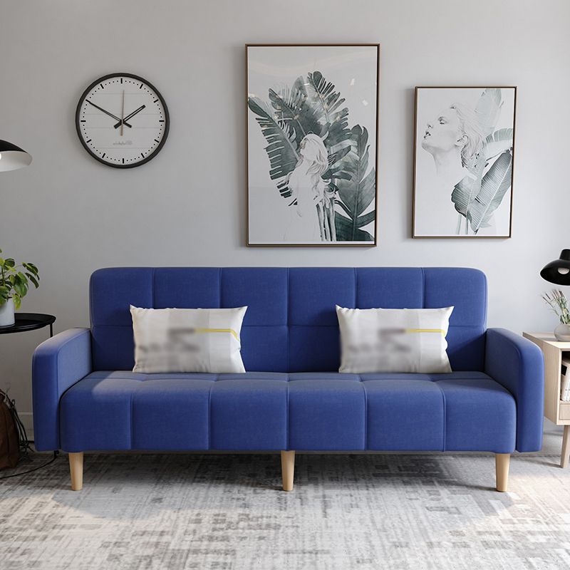Transitional modern moderno sciolto di divano a braccio quadrato di lino con scorrimento