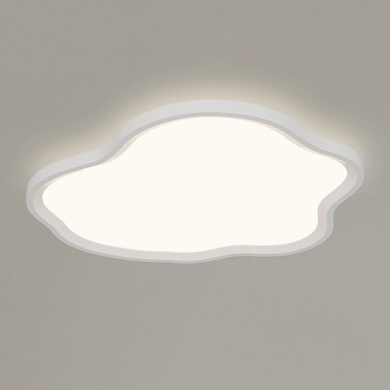 Contemporary 1 - Light Flush Mount Aluminum LED Cloud Shape Flush in White