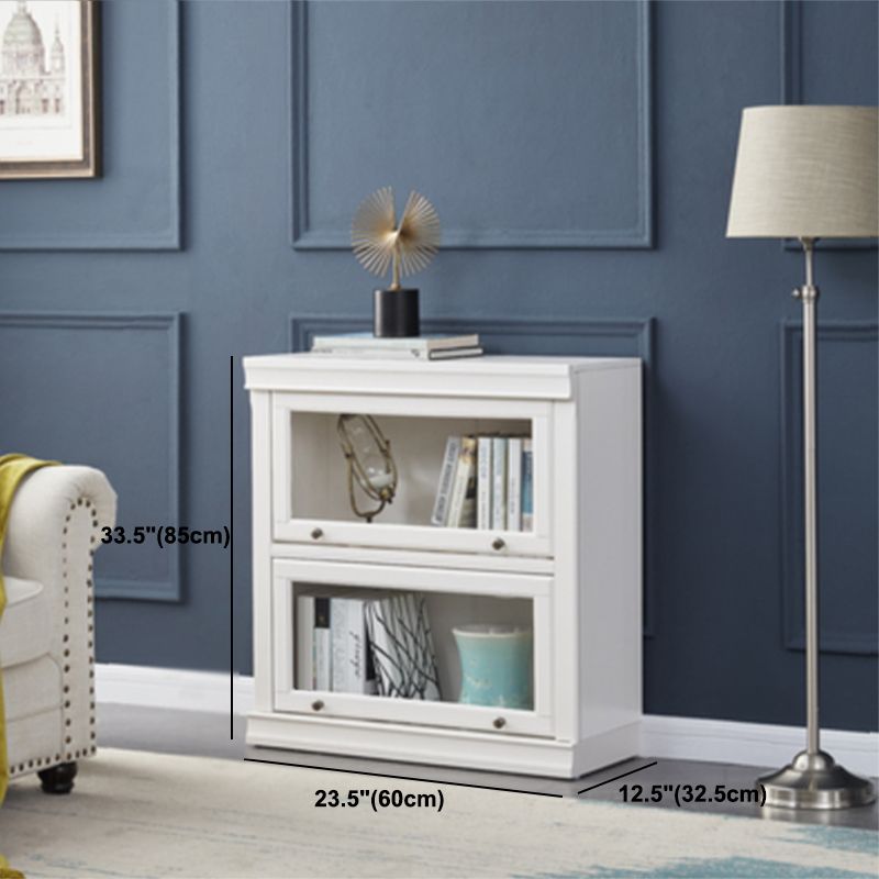 Modern Style Bookcase Solid Wood Rectangular Shelf with Doors