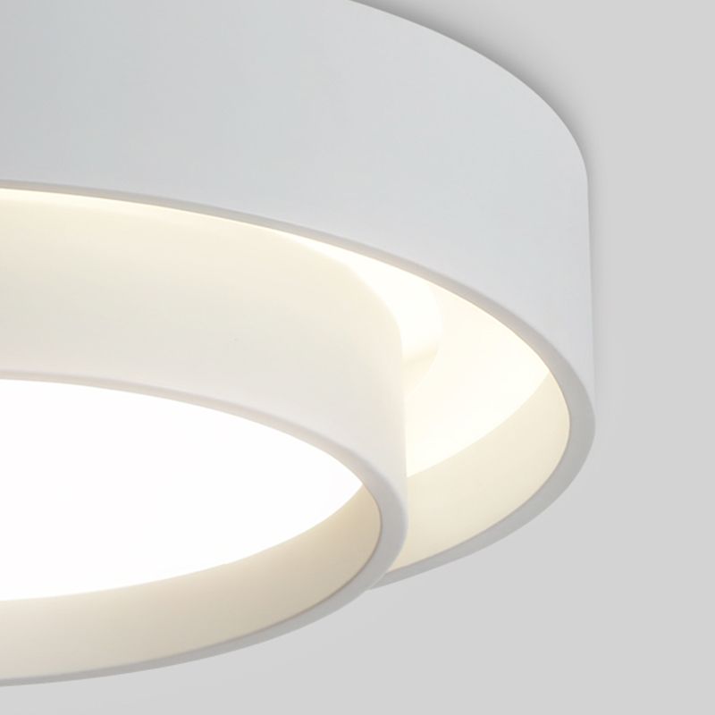 Modern Minimalist LED Ceiling Fixture Plastic Circular Flush Mount with Acrylic Shade